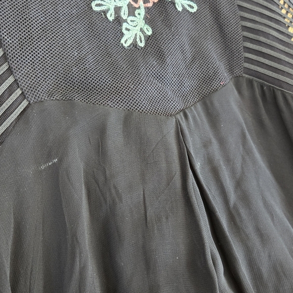 Free People Long Sleeve Floral Embellished Gown Dress Size Small - Picture 3 of 5